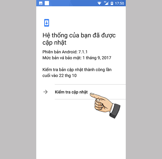 ​Chọn kiểm tra cập nhật